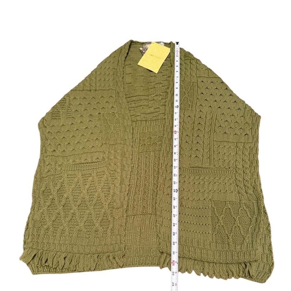 Connemara Knitwear Sweater Merino Wool Chunky Knit Fisherman Shawl Wrap New - Picture 8 of 16